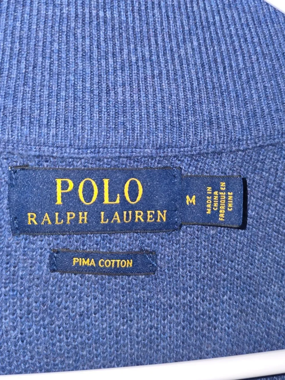 Men's Polo by Ralph Lauren Men's Navy Blue Half-Zip Sweater, Size Medium